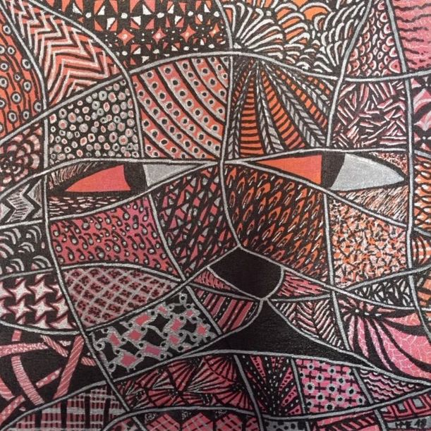 Zentangle, Katze, Acryl