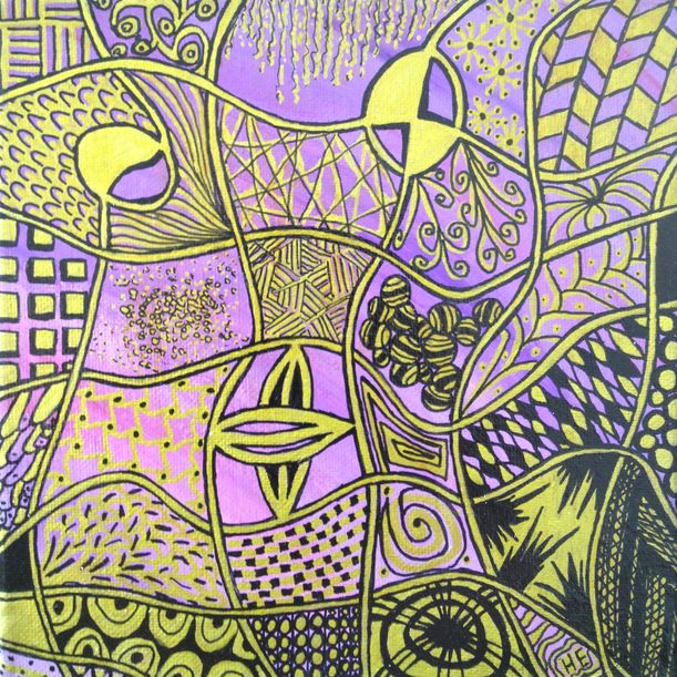 Zentangle, hme, Acryl