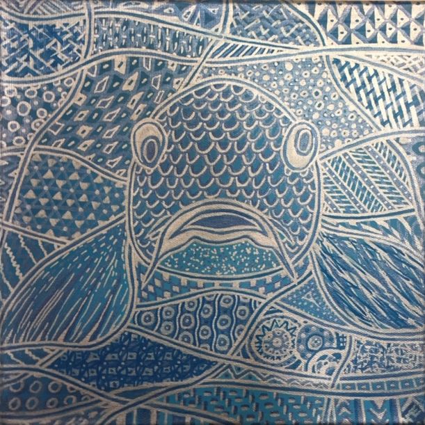 Zentangle, Fisch, Acryl